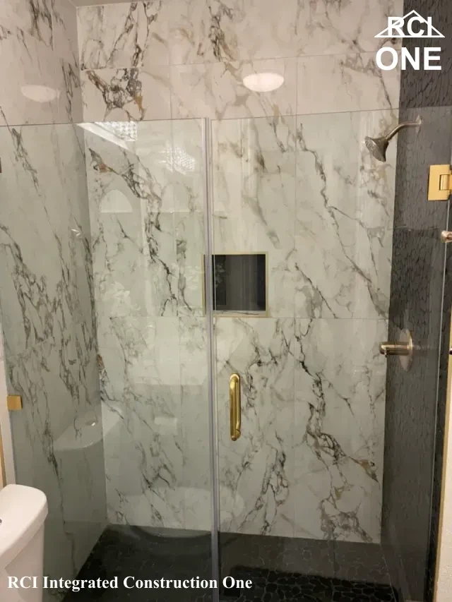 Elegant Marble Shower Enclosure