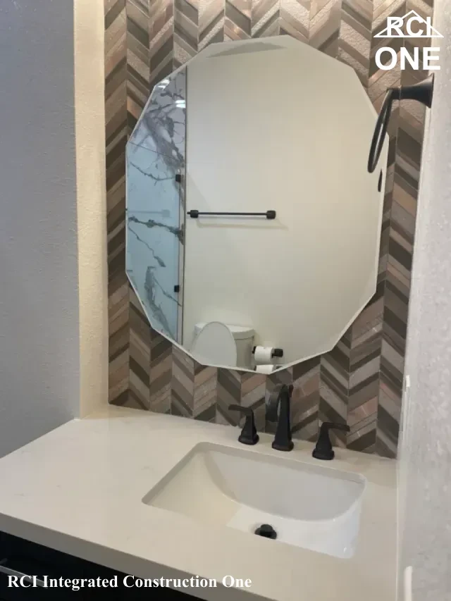 Modern Bathroom Vanity and Mirror