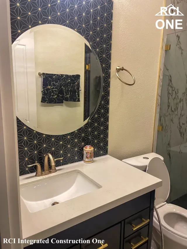 Modern Bathroom Vanity and Mirror