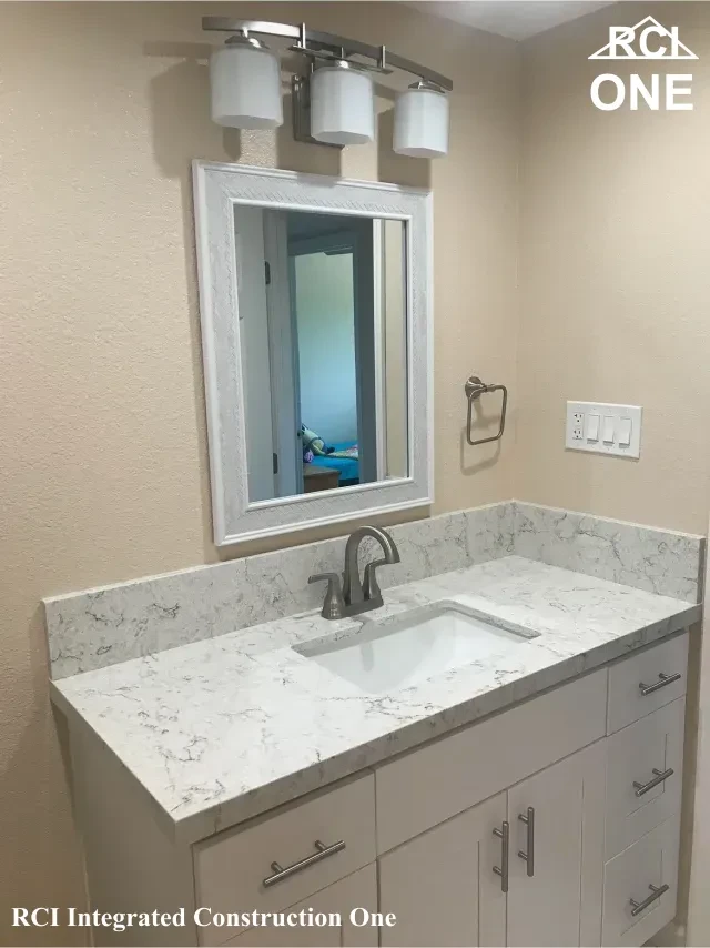 Modern Bathroom Vanity with Marble Top