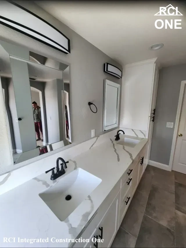 Modern Bathroom Vanity with Mirrors