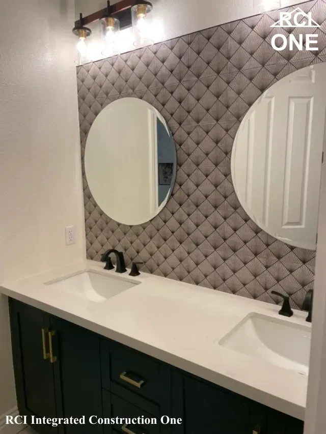 Modern Bathroom Vanity with Mirrors