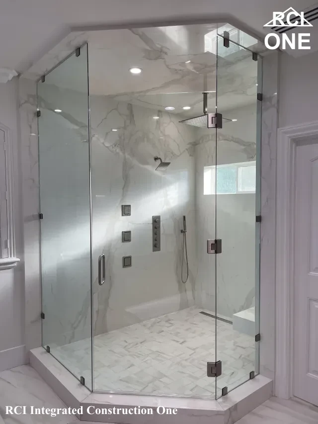 Modern Glass Enclosed Shower Area