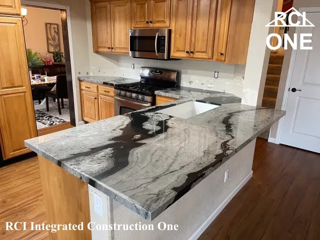 Modern Kitchen with New Granite Countertops