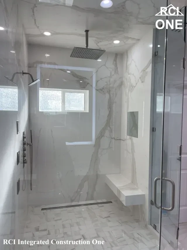 Modern Luxurious White Marble Shower