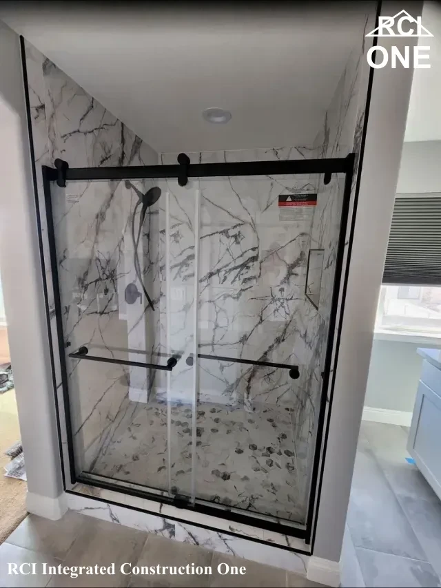 Modern Marble Glass Shower Enclosure