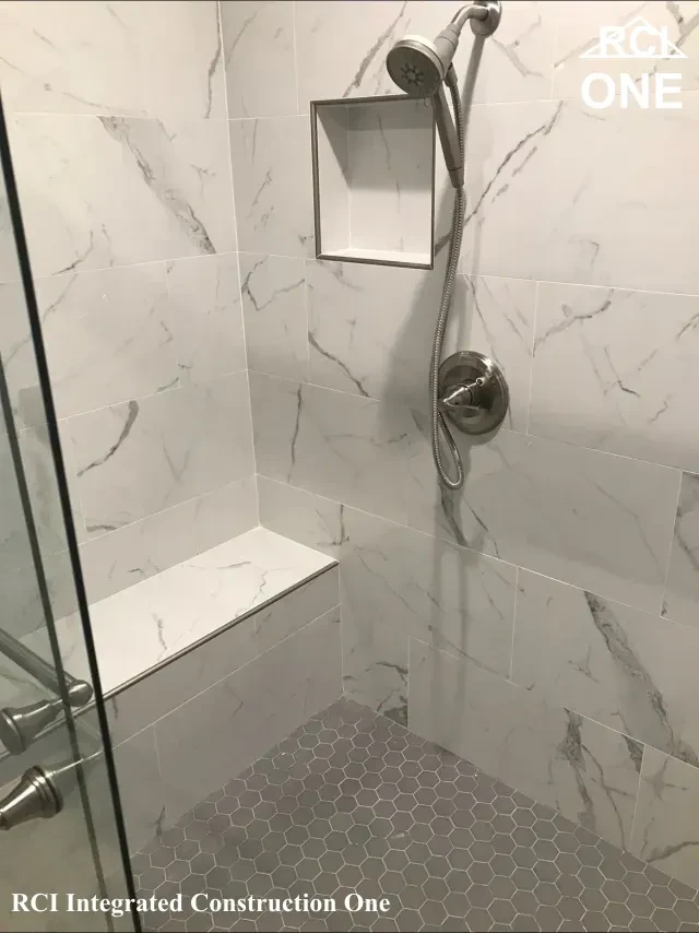 Modern Marble Tile Shower Stall