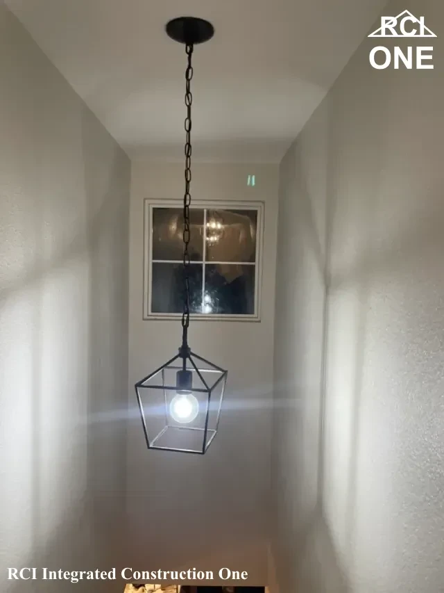 Modern Pendant Light in Stairwell