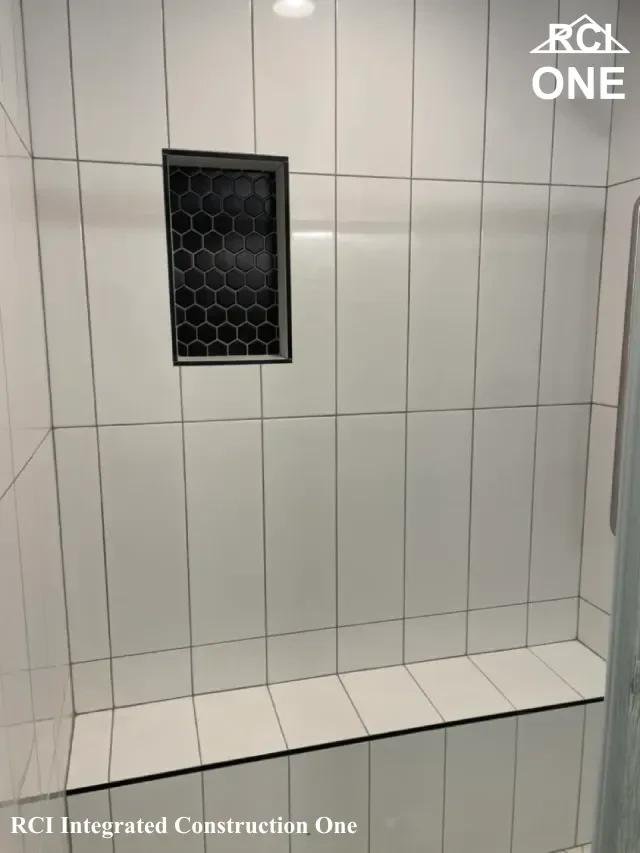 Modern Tiled Shower with Bench