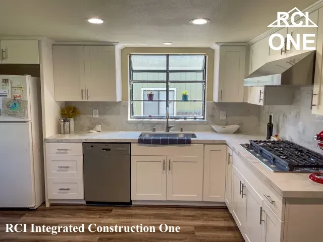 Modern White Kitchen with Island