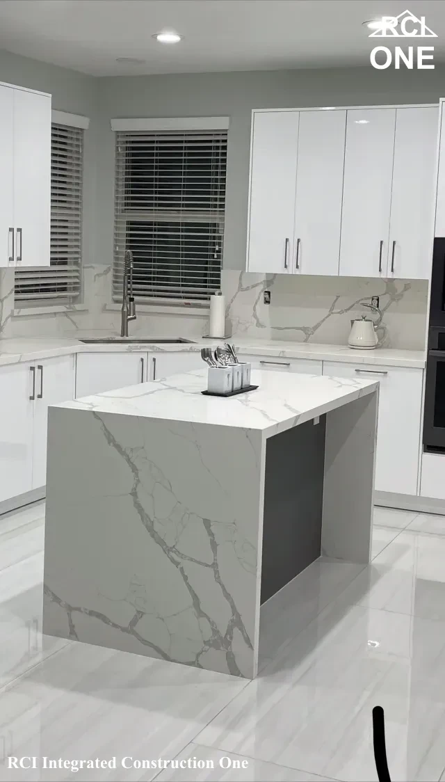 Modern Marble Kitchen Island Design